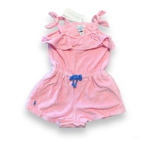 Ralph Lauren Baby Girl Ruffled Terry Romper